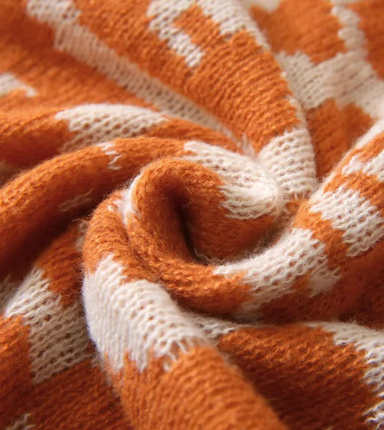 Bohemian Sofa Throw Blanket - Orange