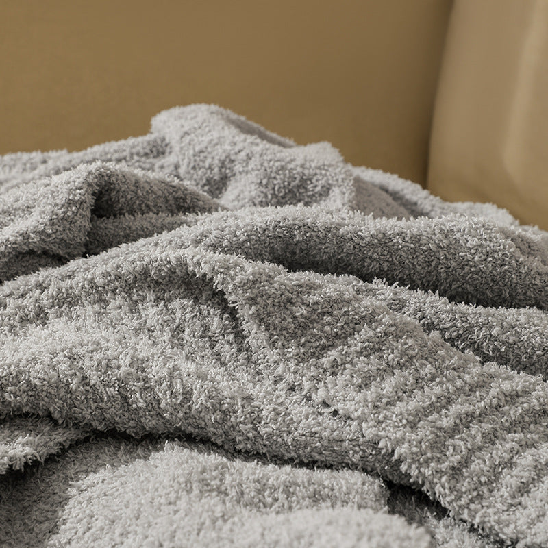 Light Grey Solid Color Knitted Blanket
