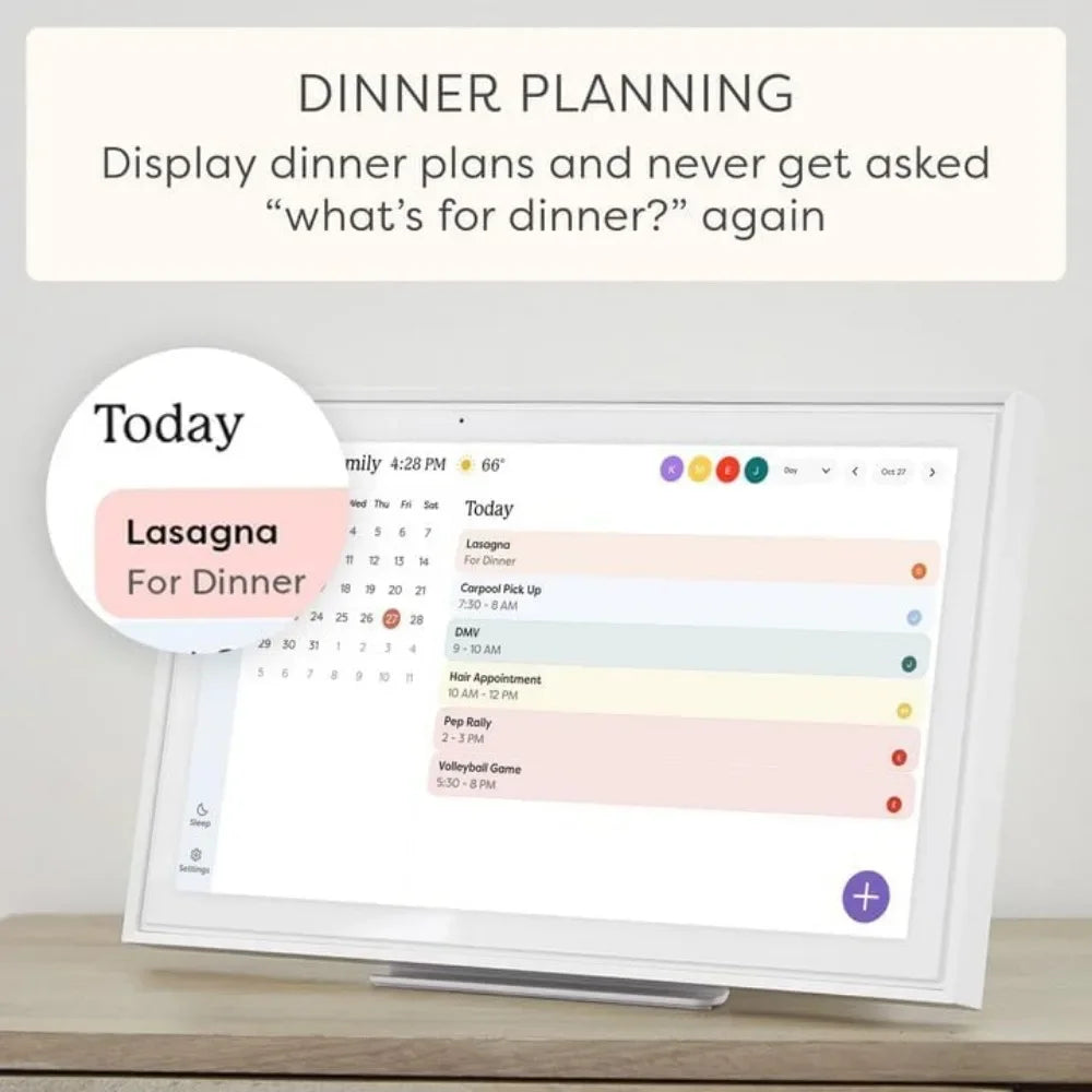 10 Inch Digital Frame Perpetual Calendar Chore Chart Photo Video Play Smart Touchscreen Display for Family Schedules