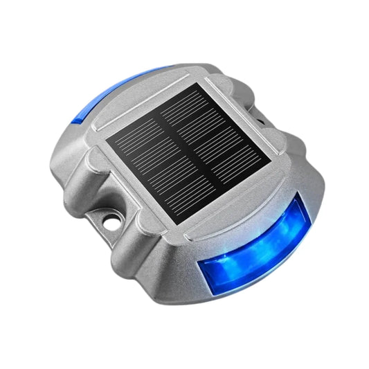 Solar Deck Lights Driveway Dock Lights, 2-Pack Led IP67 Waterproof Outdoor Warning Step Lights for Driveway Sidewalk Garden Path