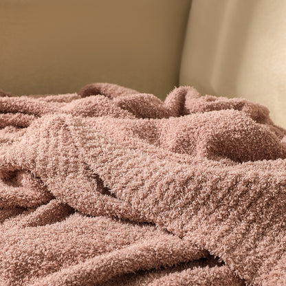 Navy Blue Solid Color Knitted Blanket